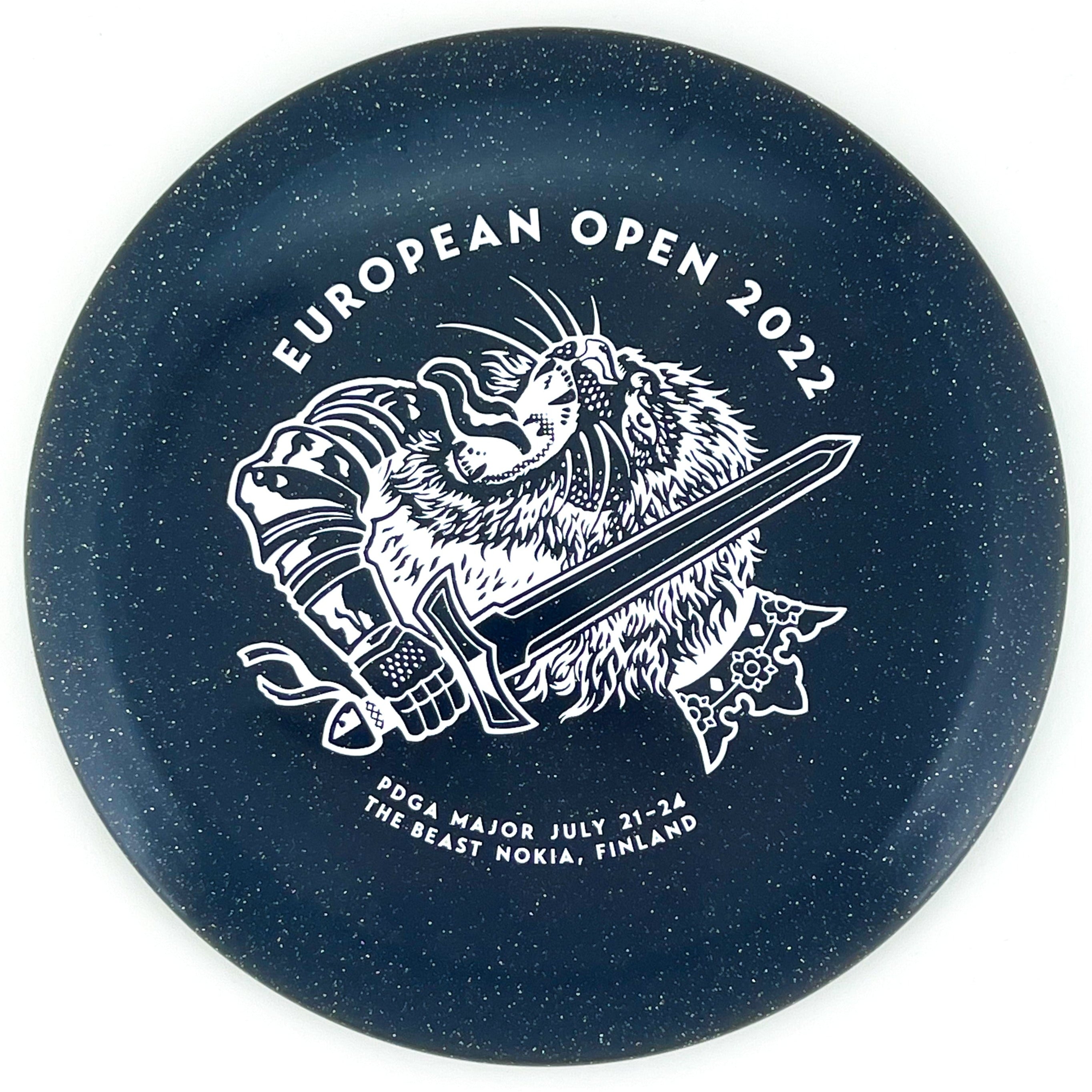 Black 2022 European Open Metal Flake C-Line FD3 disc golf fairway driver by Discmania Golf Discs.