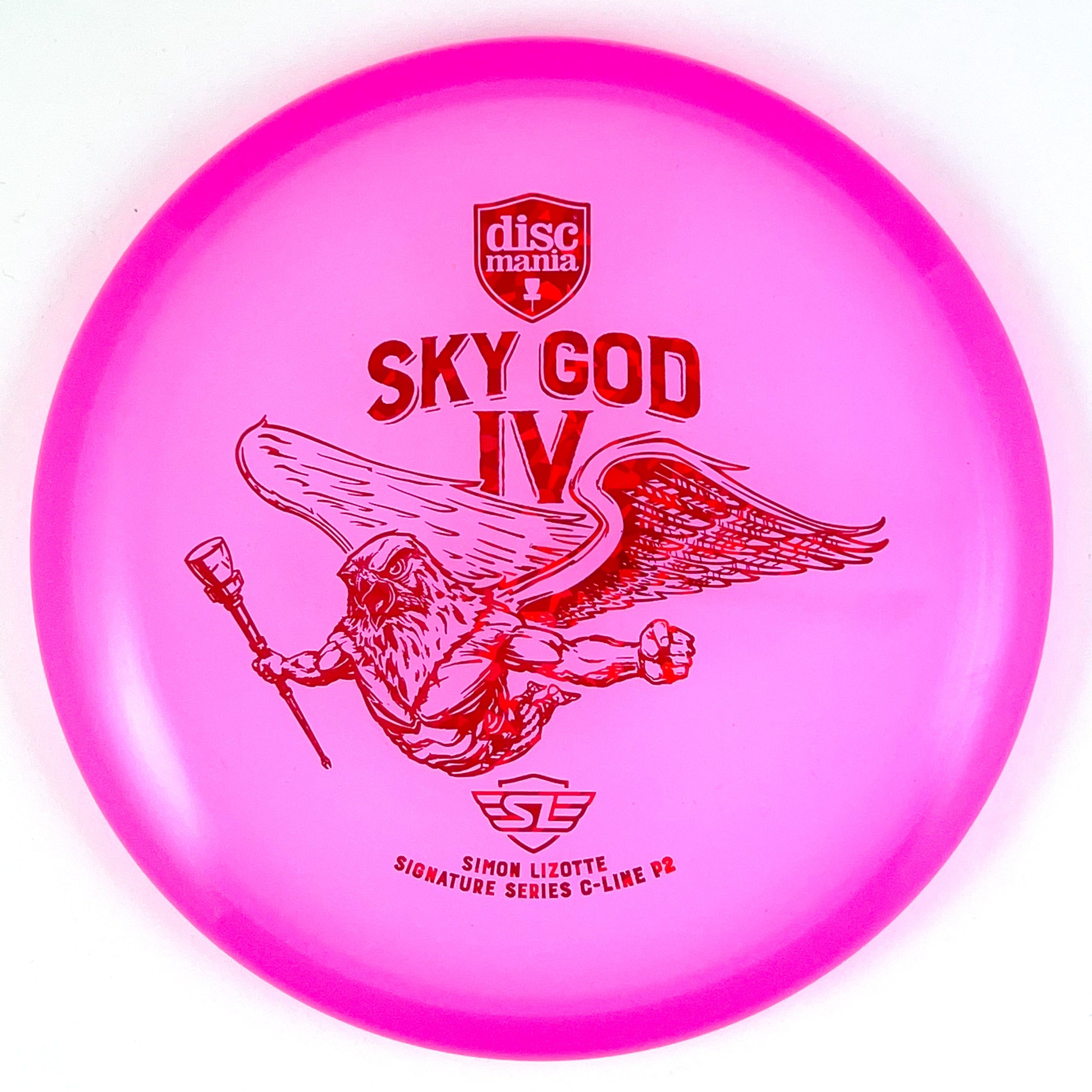 Pink Simon Lizotte Signature Series Sky God 4, C-Line P2 disc golf putter disc by Discmania.